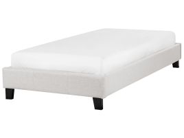 Fabric EU Single Bed Light Grey ROANNE