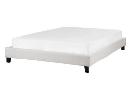 Fabric EU Double Bed Light Grey ROANNE