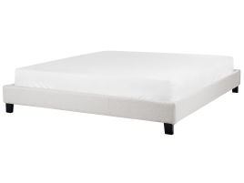 Fabric EU Super King Bed Light Grey ROANNE