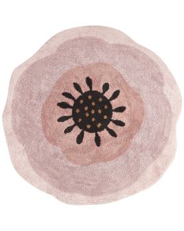 Round Cotton Area Rug 140cm Pink