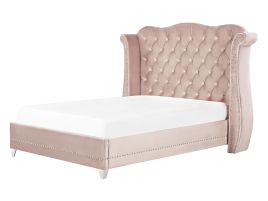Velvet EU King Size Bed Pastel Pink AYETTE