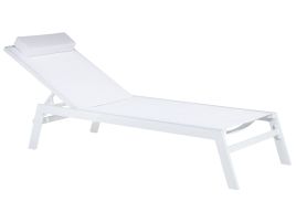 Aluminium Reclining Sun Lounger White CATANIA II