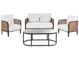 4 Seater Aluminium Garden Sofa Set Off-White MONTEFALCO