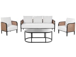 5 Seater Aluminium Garden Sofa Set Off-White MONTEFALCO