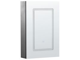Bathroom Wall Mounted Mirror Cabinet with LED 40 x 60 cm Black CONDOR