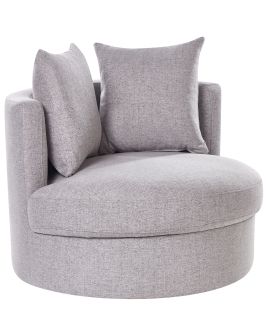 Swivel Fabric Armchair Grey DALBY