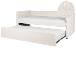Boucle EU Single Trundle Bed Light Beige TROYES