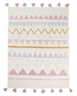 Cotton Kids Rug 140x200cm Beige and Pink