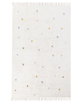 Cotton Area Rug Dotted 140x200cm Off - White