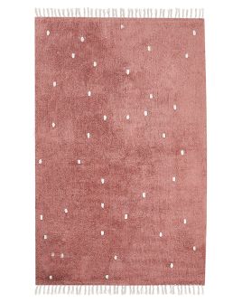 Cotton Area Rug Dotted 140x200cm Light Red