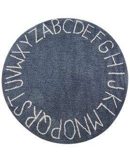 Round Cotton Kids Area Rug 120cm Blue