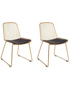 Set of 2 Metal Accent Chairs Gold PENSACOLA
