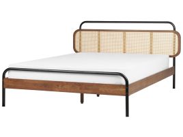 Wooden EU Super King Size Bed Dark BOUSSICOURT