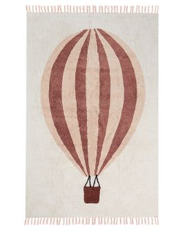 Cotton Kids Rug Balloon Print 140x200cm Off - White