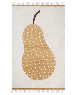 Cotton Kids Rug Pear Print 140x200cm Off - White