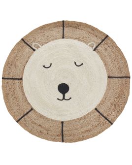Jute Kids Area Rug Bear 120cm Beige
