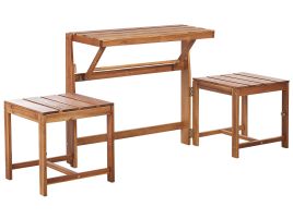 Acacia Wood Convertible Bench Bistro Set Light TUENNO