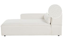 Right Hand Boucle Chaise Lounge White HELLNAR
