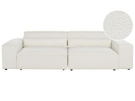 2 Seater Modular Boucle Sofa White HELLNAR