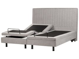 Fabric EU Super King Size Adjustable Bed Grey DUKE II