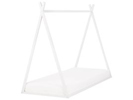 Wooden Kids House Bed EU Single Size White SAURAT