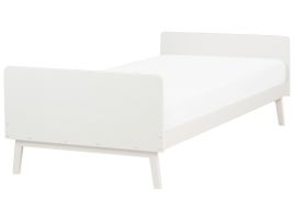 Wooden EU Single Size Bed White BONNAC