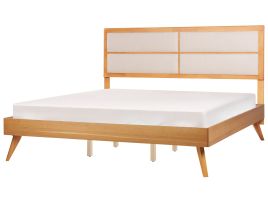 EU Super King Size Bed Light Wood POISSY