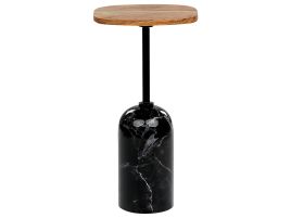 Metal Side Table Light Wood and Black OASIS