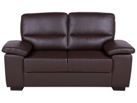 2 Seater Faux Leather Sofa Brown VOGAR
