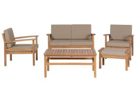4 Seater Acacia Wood Garden Lounge Set Light MANILA