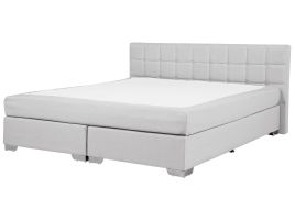 Fabric EU Super King Size Divan Bed Light Grey ADMIRAL