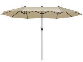 Double Canopy Garden Parasol 2.7 x 4.6 m Beige SIBILLA