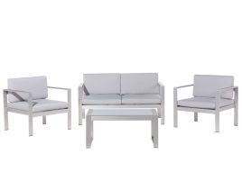 4 Seater Aluminium Garden Sofa Set Grey SALERNO