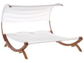 2-Person Garden Sun Lounger Off-White TERAMO