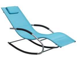 Steel Rocking Sun Lounger Turquoise CARANO