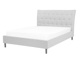 Fabric EU Double Size Bed Grey SAVERNE
