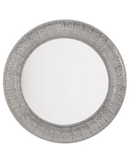 Round Metal Wall Mirror 80cm Silver