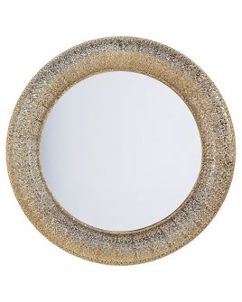 Round Metal Wall Mirror 80cm Gold