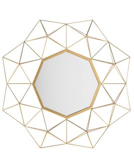 Metal Wall Mirror Gold 80x80cm