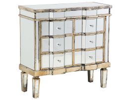 Silver Chest of Drawers - ORPHEUS Medium Chest 6 Drawers Mirrored