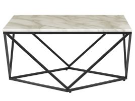 Marble Effect Coffee Table Beige and Black MALIBU