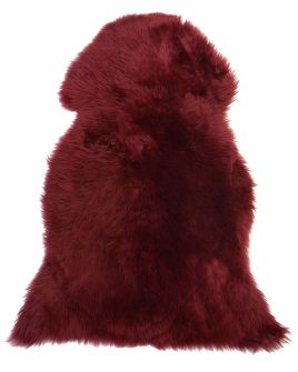 Sheepskin Rug Dark Red