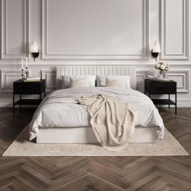 Double Bed - BERI Ottoman 4ft6 Bed Milk
