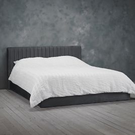 Berlin Silver Velvet Ottoman Bed - Standard Double 4ft6