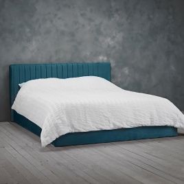 Berlin Teal Velvet Ottoman Bed - Kingsize 5ft