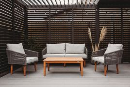 IRWORTH Garden Table and Sofa Set - Grey