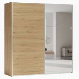 BORIS 2 Door Sliding Wardrobe Medium Oak - 200cm