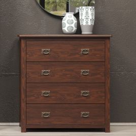 Pine Finish Chest of Drawers - BRADFORD Medium Chest  4 Drawers