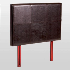 Chester Leather Effec High-Appeal Wooden Frame Headboard Single Bed - Brown