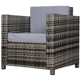 Rattan Outdoor Garden Single Sofa Armchair - Grey